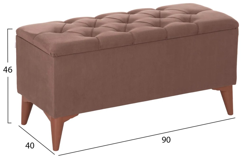 Σκαμπό - Μπαούλο STROL C9261.04 Ύφασμα Καφέ 90x40x46Υεκ. 90x40x46 εκ.