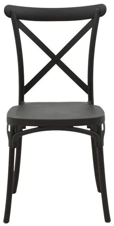Καρέκλα Crossie pp σε ανθρακί απόχρωση 38x46.5x82εκ 38x46.5x82 εκ.