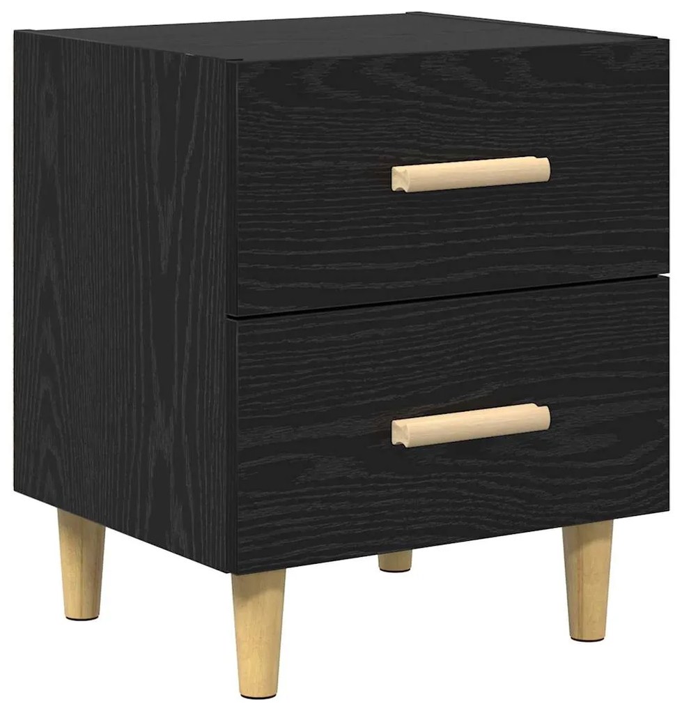 vidaXL Ντουλάπι κρεβατιού με συρτάρι Μαύρη Οξυά 40 x 35 x 47.5cm