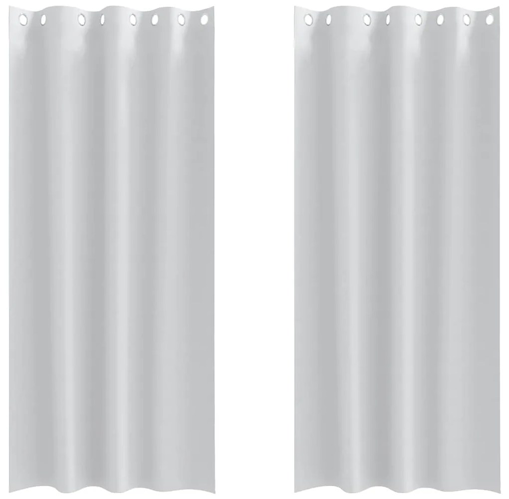 vidaXL Κουρτίνες με κουρτίνες 2 pcs Ανοιχτό Γκρι Πολυεστέρας