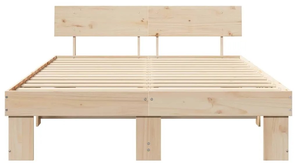 vidaXL Σκελετός Κρεβατιού Καφέ 150 x 200 cm Μασίφ ξύλο πεύκου