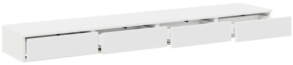 vidaXL Συρτάρια κρεβατιού με συρτάρι Λευκό 200 x 36.5 x 16.5 εκ