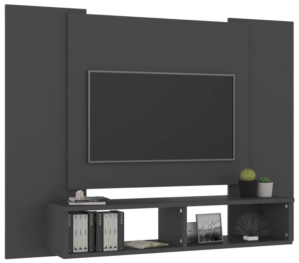 vidaXL Έπιπλο Τηλεόρασης Τοίχου Γκρι 120 x 23,5 x 90 εκ. Μοριοσανίδα