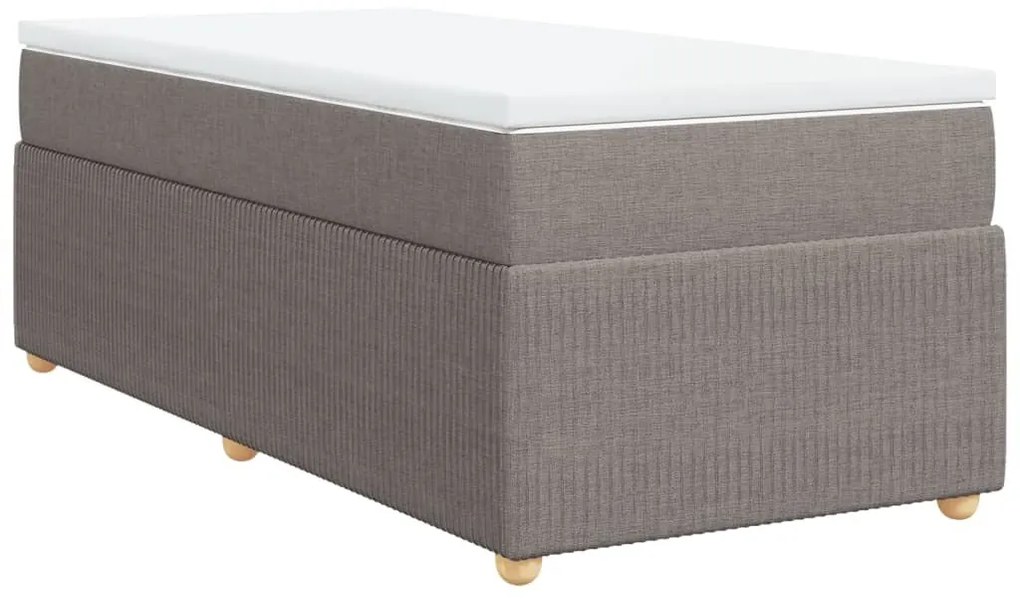 Κρεβάτι Boxspring με Στρώμα Taupe 80x200 εκ. Υφασμάτινο - Μπεζ-Γκρι