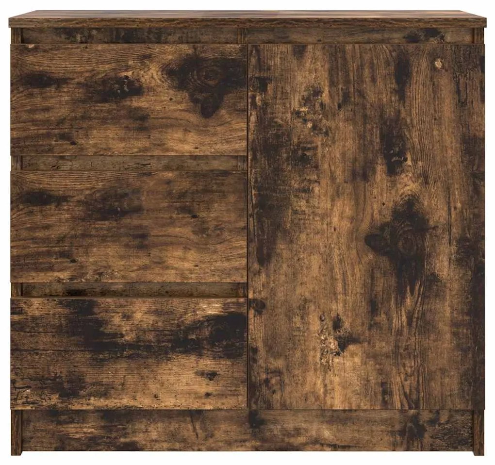 Συρταριέρα με Συρτάρια Καπνιστή Δρυς 71x35x65 εκ. Επεξ. Ξύλο - Καφέ