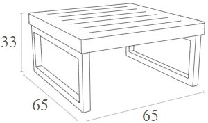 ΤΡΑΠΕΖΙ ΜΥΚΟΝΟΣ DOVE GREY 65X65X33εκ. ΠΟΛ/ΝΙΟΥ 65X65X33εκ.