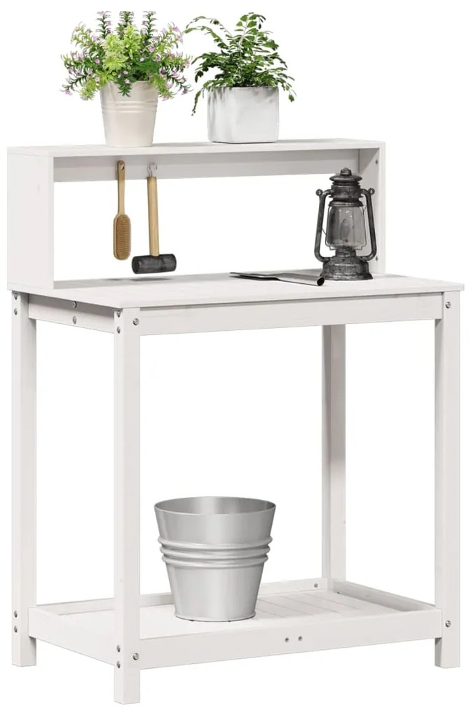 vidaXL Τραπέζι Κηπουρικής με Ράφια 82,5x50x109,5 εκ. Μασίφ Ξύλο Πεύκου