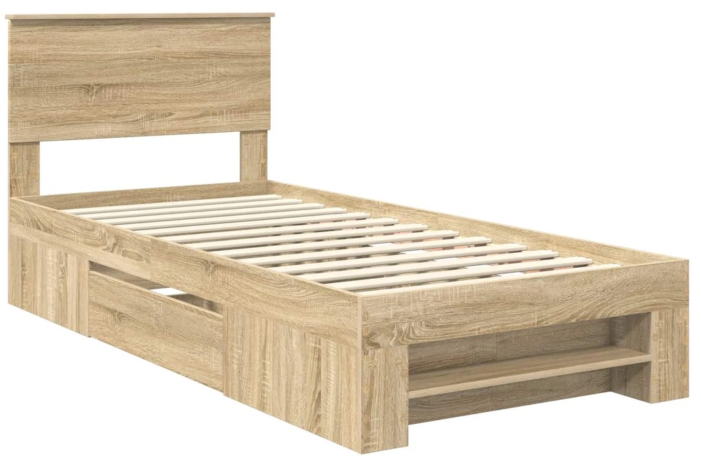 vidaXL Σκελετός Κρεβατιού Δρύς Sonoma 80 x 200 cm Επεξεργασμένο ξύλο