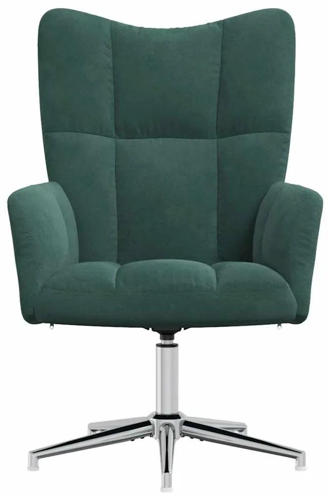 vidaXL Πολυθρόνα Relax Σκούρο Πράσινο Βελούδινη