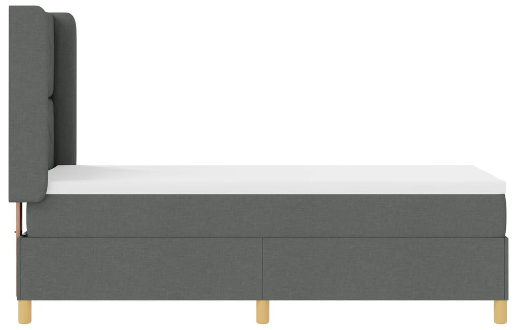 vidaXL Κρεβάτι Box Spring με Στρώμα Σκούρο Γκρι 80x200 εκ. Ύφασμα