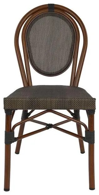 Καρέκλα KASON C5026 Αλουμινίου Bamboo Look Καφέ με Textline 40,5x56,5x89,5 εκ. 40.5x56.5x89.5 εκ.