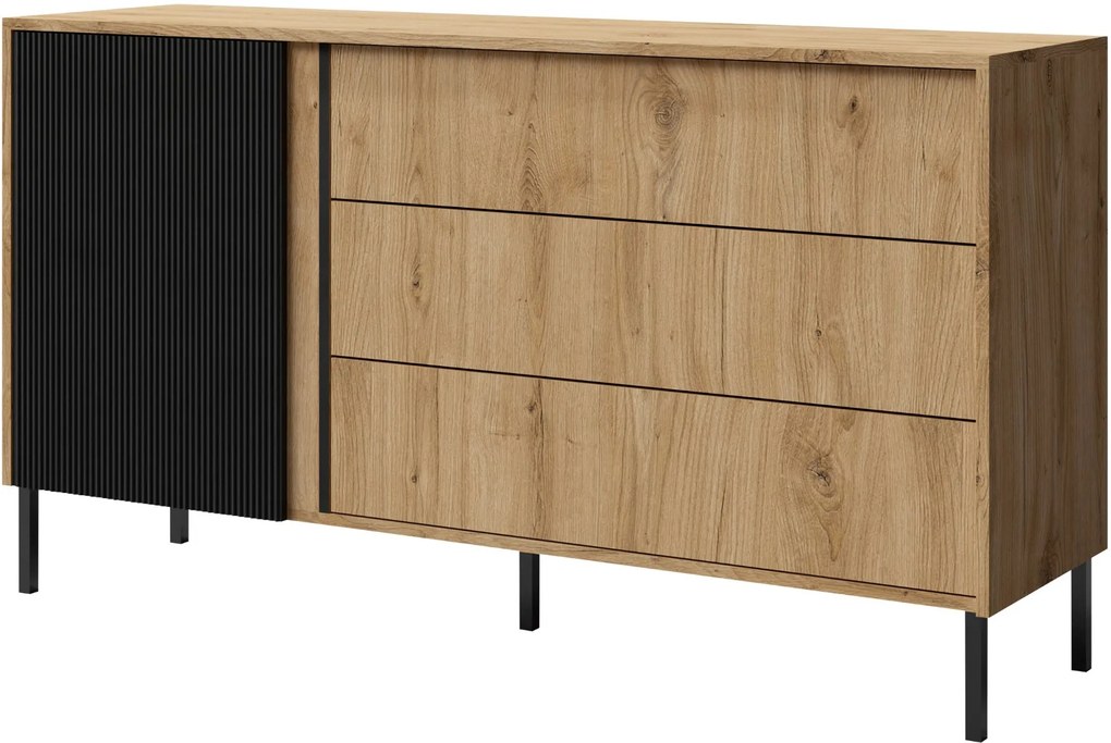 Μπουφές Mia III-Fusiko-Mavro - 145.00Χ41.00Χ80.00cm