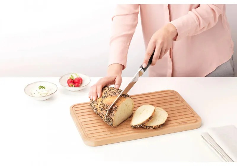 Μαχαίρι ψωμιού Brabantia Profle 1003295, 20 cm, Σκληρυμένος χάλυβας, ανθεκτικός στις γρατζουνιές και τη διάβρωση, Μαύρο