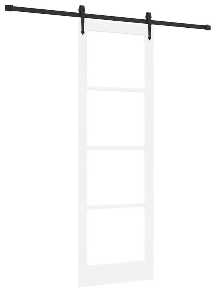 vidaXL Συρόμενη Πόρτα Χειροκίνητος Λευκό 78 x 232 cm Ξύλο και μέταλλο
