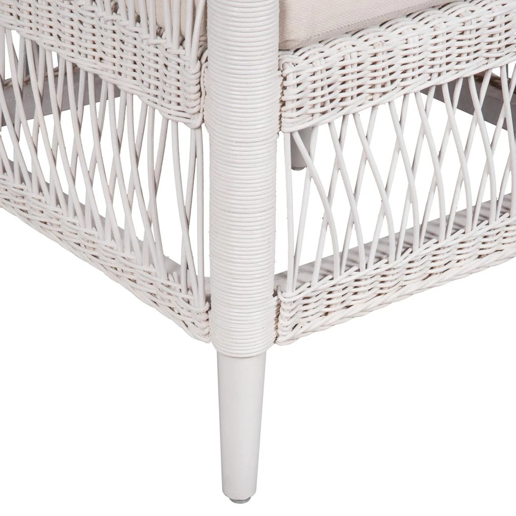 Καρέκλα - Πολυθρόνα MALAWI C9635.02 Ξύλο Μαόνι με Rattan Λευκό και Λευκό Μαξιλάρι 80x70x86Υεκ. 80x70x86 εκ.
