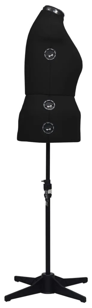 vidaXL Κούκλα Ραπτικής Ρυθμιζόμενη Γυναικεία Μαύρη L Μέγεθος 44-50