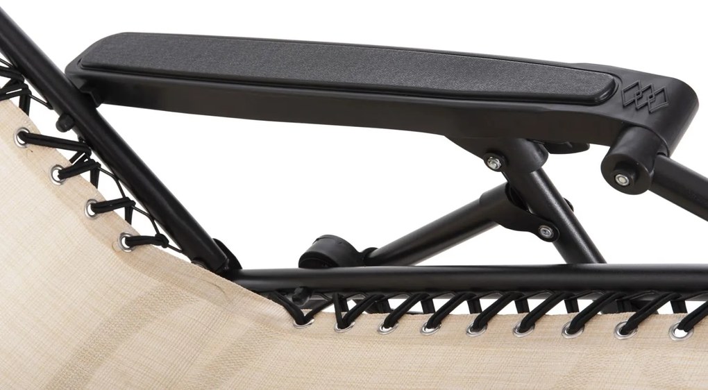Καρέκλα - Πολυθρόνα RELAX COMPANION C5095.12 Μαύρο Μέταλλο με Μπέζ Textiline 67x145x110Υεκ. 2αδα 67x145x110 εκ.
