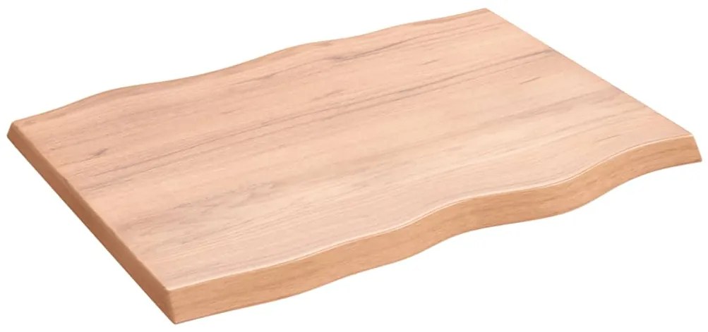 vidaXL Επιφ Τραπεζιού Αν Καφέ 80x60x(2-4)εκ. Ακατέργ. Μασίφ Ξύλο Δρυός