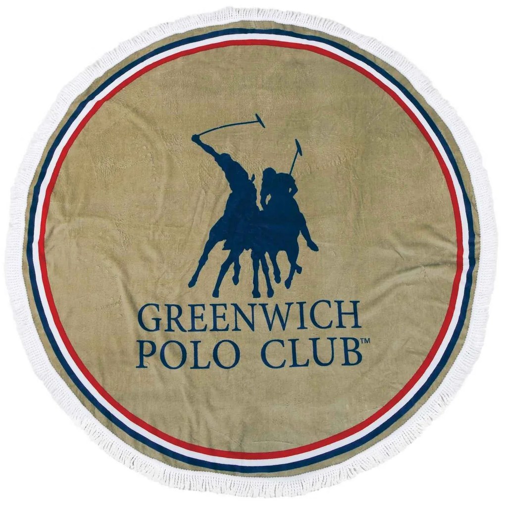 Πετσέτα Θαλάσσης Στρόγγυλη 2825 Beige Greenwich Polo Club Θαλάσσης Φ160 100% Βαμβάκι
