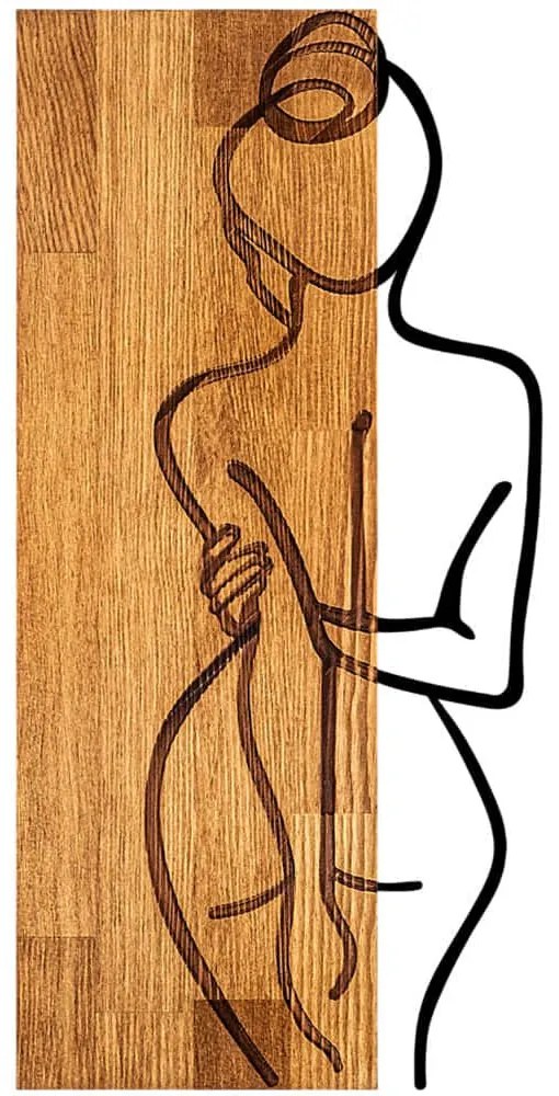 Διακοσμητικό Τοίχου 899SKL2276 27x58cm Walnut-Black Wallity Μέταλλο,Ξύλο