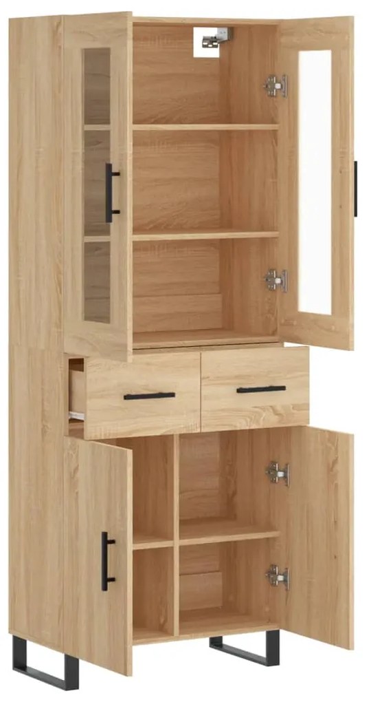 vidaXL Ντουλάπι Sonoma δρυς 69,5 x 34 x 180 εκ. από Επεξεργασμένο Ξύλο