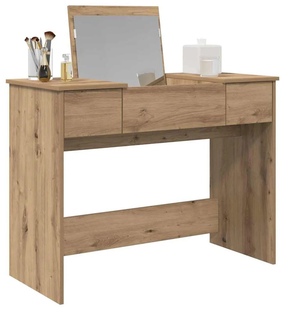 vidaXL Τραπέζι περιποίησης με συρτάρι artisan δρυς 100 x 45 x 76 εκ