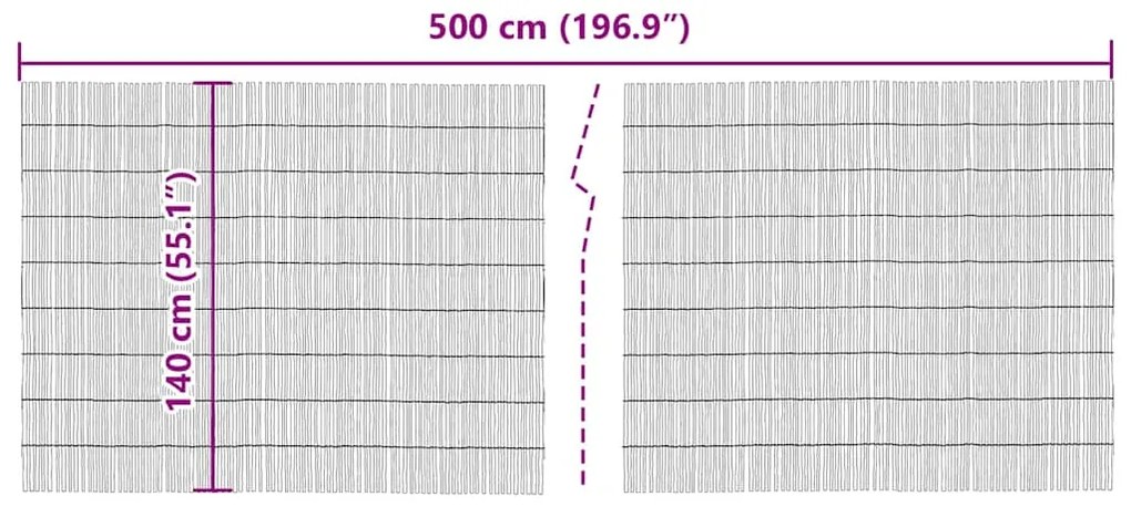 vidaXL Φράχτης από Καλάμια Καφέ 500 x 140 εκ. Καλαμίδι