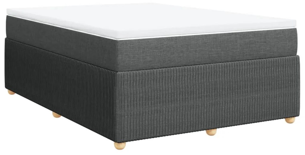 ΚΡΕΒΑΤΙ BOXSPRING ΜΕ ΣΤΡΩΜΑ ΣΚΟΥΡΟ ΓΚΡΙ 140X190 ΕΚ. ΥΦΑΣΜΑΤΙΝΟ 3285568