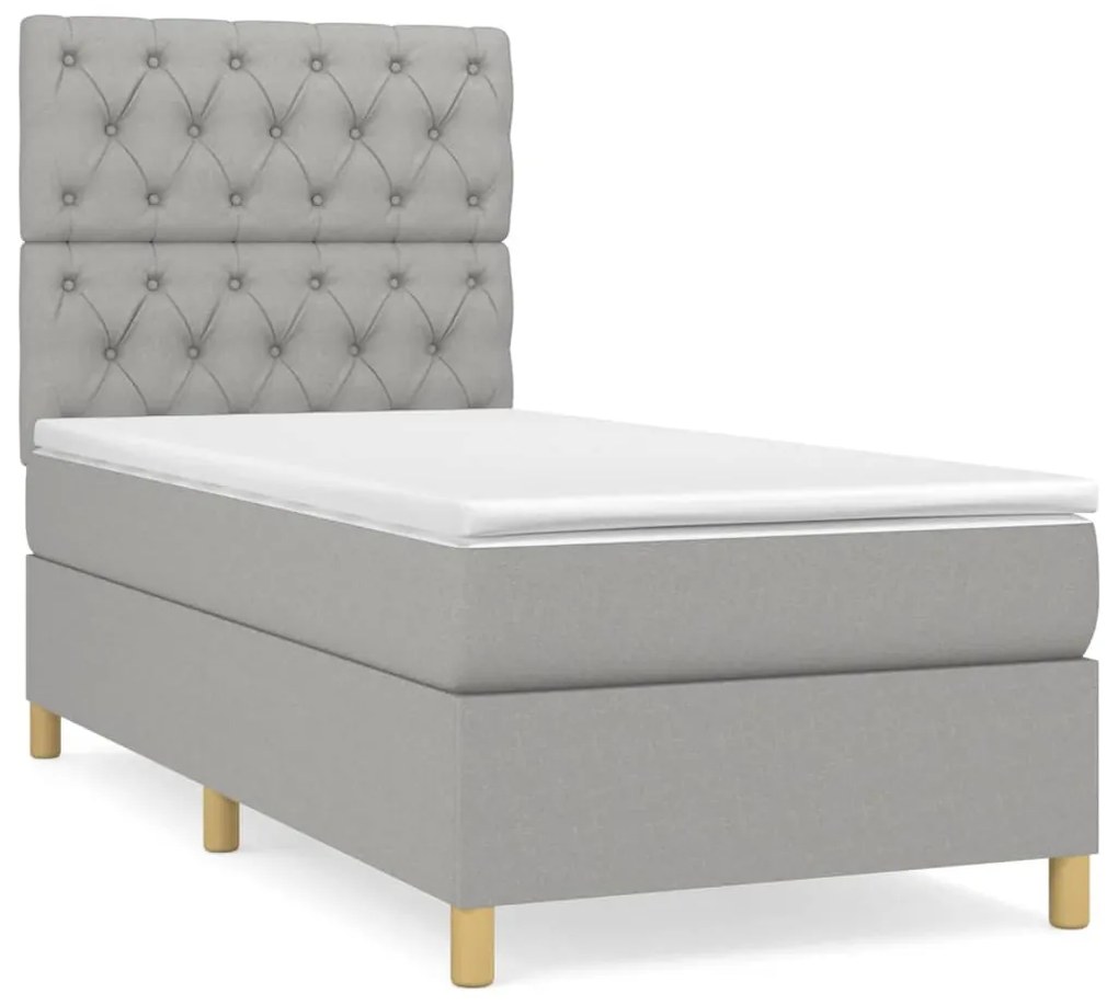 ΚΡΕΒΑΤΙ BOXSPRING ΜΕ ΣΤΡΩΜΑ ΑΝΟΙΧΤΟ ΓΚΡΙ 80X200 ΕΚ. ΥΦΑΣΜΑΤΙΝΟ 3142529