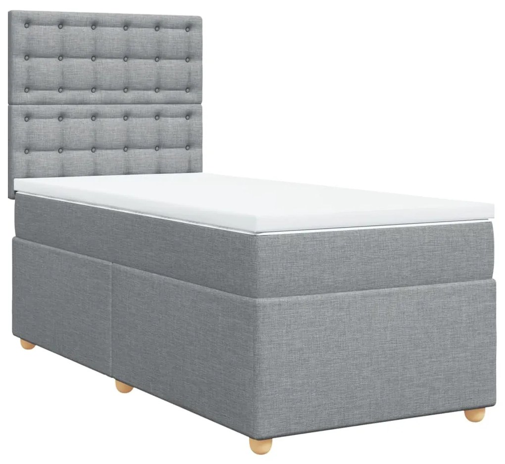 ΚΡΕΒΑΤΙ BOXSPRING ΜΕ ΣΤΡΩΜΑ ΑΝΟΙΧΤΟ ΓΚΡΙ 100X200 ΕΚ. ΥΦΑΣΜΑΤΙΝΟ 3291205