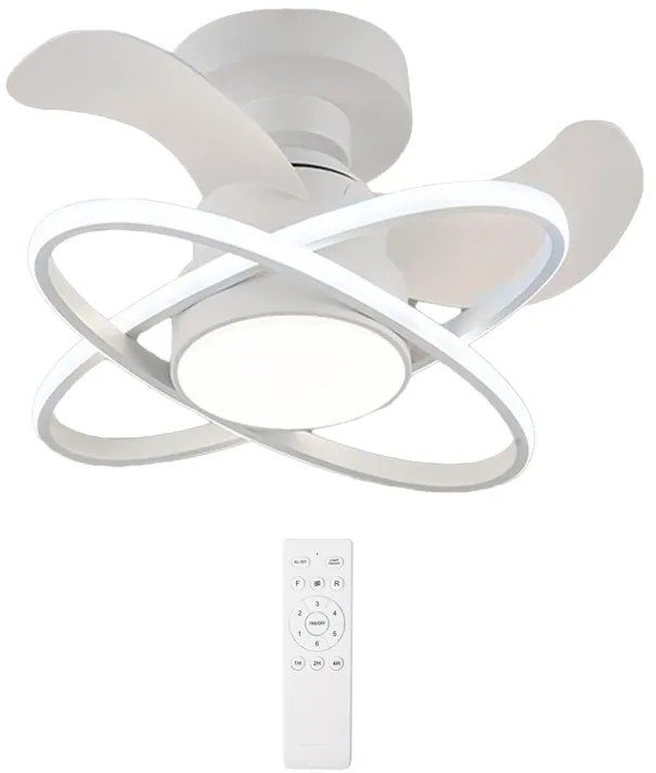 POWERTECH ανεμιστήρας οροφής HLL-0177 με LED φως, 96W, Φ60x28cm, λευκός