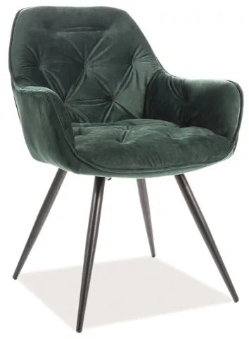 CHERRY VELVET CHAIR ΜΑΥΡΟ ΠΛΑΙΣΙΟ / GREEN BLUVEL78 DIOMMI CHERRYVCZ