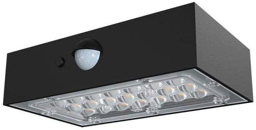 Ηλιακό Επιτοίχιο Φωτιστικό Κήπου LED BRICK Up-Down 3W 350lm IP65 με Αισθητήρα Κίνησης PIR Θερμό+Φυσικό Λευκό Μαύρο 10305 VTAC 10305 Μαύρο