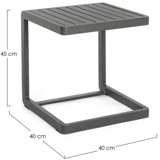 βοηθητικό τραπέζι KONNOR ανθρακί 40x40x45εκ. - Γκρι