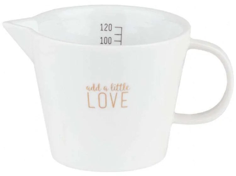 Μεζούρα Κουζίνας Πορσελάνινη Add A Little Love RD0090552 7,5x6cm 120ml White-Gold Raeder Porcelain