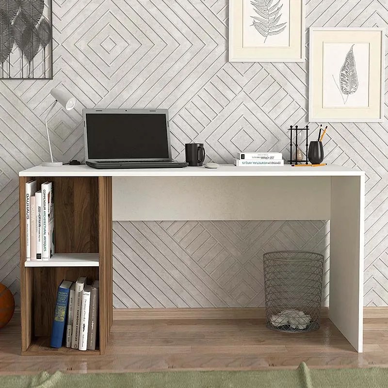 ΓΡΑΦΕΙΟ ΕΡΓΑΣΙΑΣ CORAL MEGAPAP ΧΡΩΜΑ ΛΕΥΚΟ - ΚΑΡΥΔΙ 140X60X75ΕΚ.