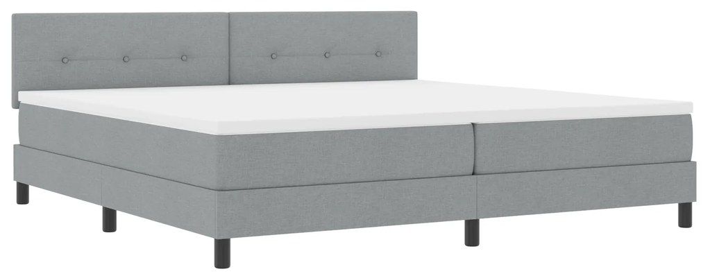 vidaXL κρεβάτι με Βάση  με Στρώμα Ανοιχτό Γκρι 200x200 cm Ύφασμα