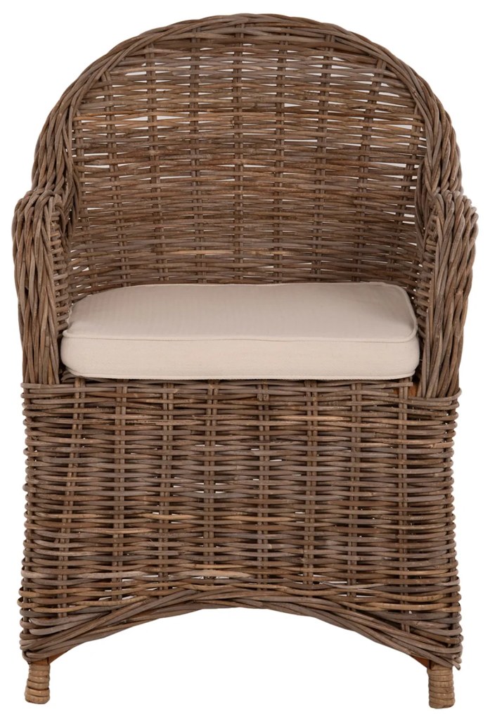 ΠΟΛΥΘΡΟΝΑ ΜΕ ΕΚΡΟΥ ΜΑΞΙΛΑΡΙ KEYLA HM9536 ΚΑΦΕ RATTAN 63x65x87Υεκ. - 0534997 - HM9536