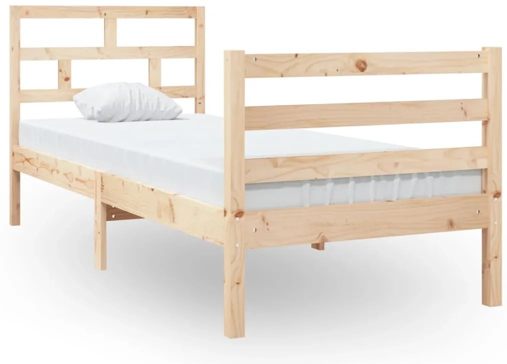 vidaXL Πλαίσιο Κρεβατιού 75 x 190 εκ. από Μασίφ Ξύλο Small Single