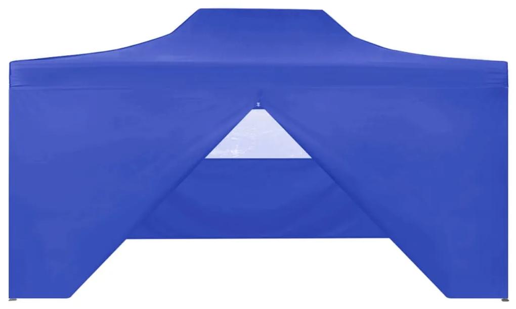 vidaXL Κιόσκι Πτυσσόμενο με 4 Πλευρικά Τοιχώματα Μπλε 3x4 μ. Ατσάλινο