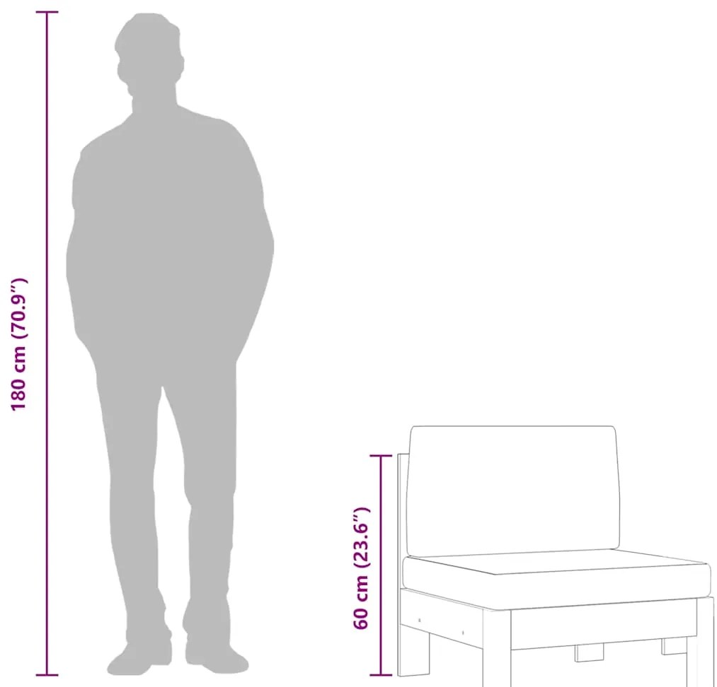 vidaXL Μεσαίοι Καναπέδες 2 τεμ. Μασίφ Ξύλο Ακακίας Σκ. Γκρι Μαξιλάρια