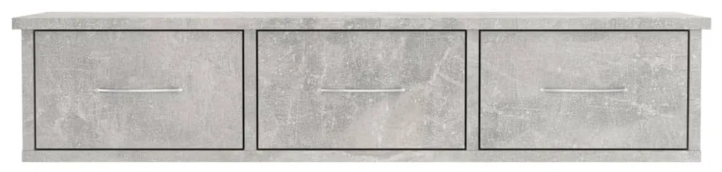 vidaXL Ράφι Τοίχου με Συρτάρια Γκρι Σκυροδ. 88x26x18,5 εκ. Επεξ. Ξύλο