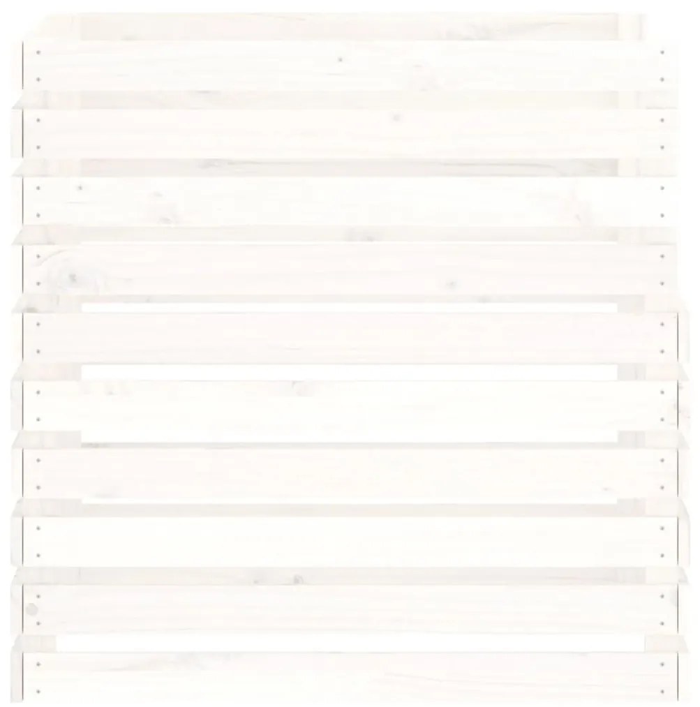 Κομποστοποιητής Λευκός 80 x 80 x 78 εκ. από Μασίφ Ξύλο Πεύκου - Λευκό