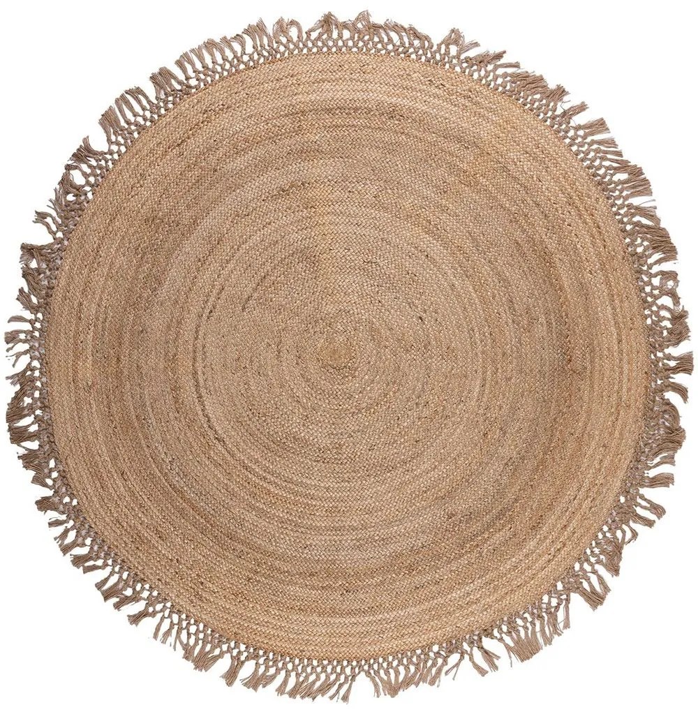 Χαλί Jute Rug BRD 964 Natural-Brown Βιοκαρπέτ 150X150cm Round