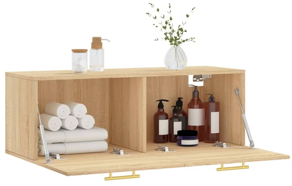 vidaXL Ντουλάπι Τοίχου Sonoma Δρυς 100 x 36,5 x 35 εκ. Επεξεργ. Ξύλο