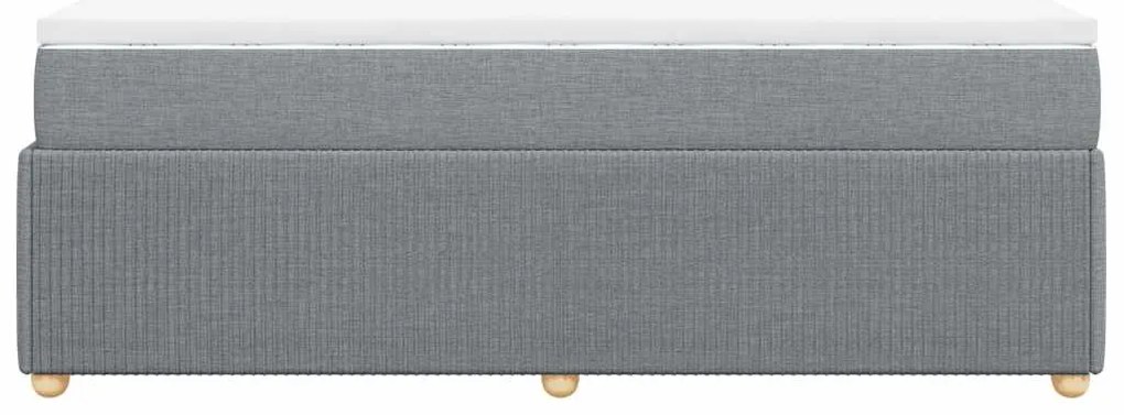 vidaXL Κρεβάτι Boxspring με Στρώμα Ανοιχτό Γκρι 120x190 εκ. Υφασμάτινο