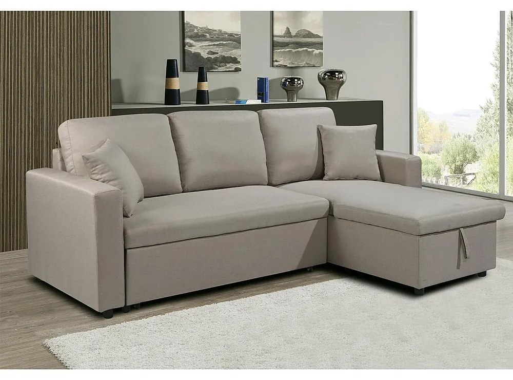 Καναπές Κρεβάτι MONTREAL Μπεζ Ύφασμα 223x146x80x83cm