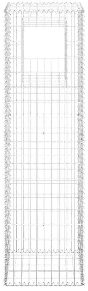 vidaXL Συρματοκιβώτια Στύλοι 2 τεμ. 50 x 50 x 180 εκ. Σιδερένιοι