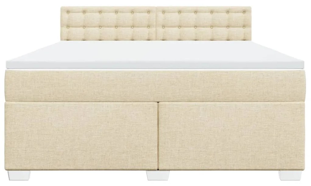 vidaXL Κρεβάτι Boxspring με Στρώμα Κρεμ 180x200 εκ. Υφασμάτινο