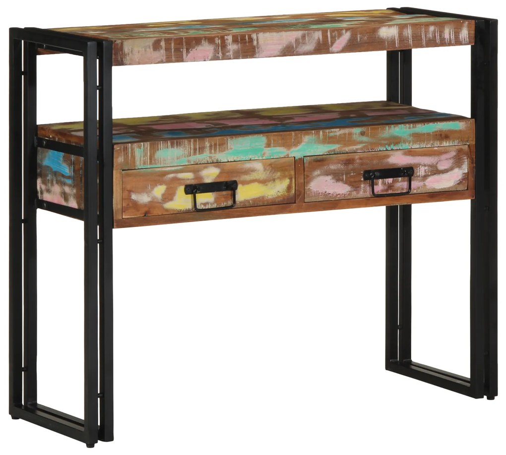 vidaXL Τραπέζια άκρης Πολύχρωμο 90x33x75 εκ. Μασίφ ανακυκλωμένο ξύλο & Μέταλλο